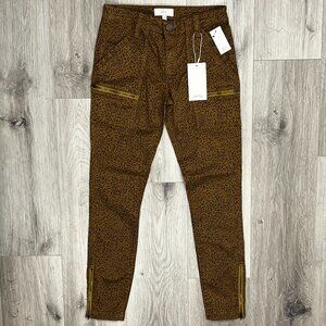 NWT Joie "Park Skinny" Cheetah Animal Print Cargo Pants 24